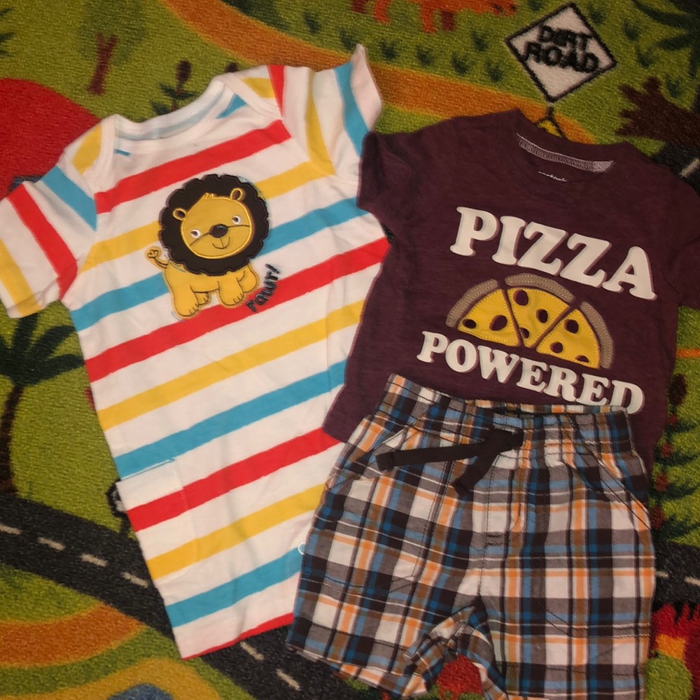 3mo one piece and t-shirt with shorts
